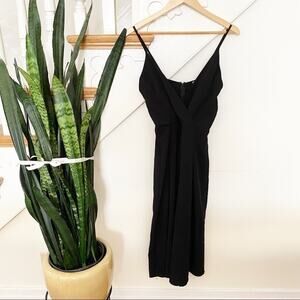 The Vanity Room Black Spaghetti Straps Midi Dress